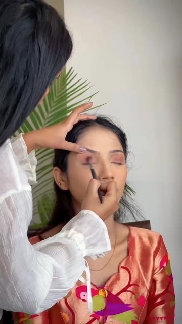 Makeup application in progress, from Pooja Salunkhe Makeover's Instagram portfolio